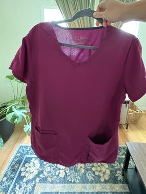 Grey's Anatomy Women's V-Neck Scrub Top - Berry